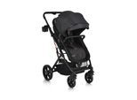 Moni Kombikinderwagen Rafaello 2 in 1, umbaubar, Sportsitz, Fußabdeckung, Tasche schwarz