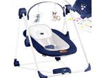 KIDIZ® Babywippe Babyschaukel mit 5 Geschwindigkeitseinstellungen zusammenklappbarer Baby Wippe Schaukel Babyhochstuhl mit Spielbogen Spielzeugen 5 beruhigende Naturgeräusche neugeborene