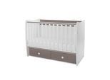 Lorelli Babybett MATRIX NEW Kinderbett 120 x 60 cm, 2 Ebenen, 2 Schubladen braun