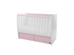 Lorelli Babybett MATRIX NEW Kinderbett 120 x 60 cm, 2 Ebenen, 2 Schubladen rosa