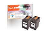 Peach HP 300 XLbk 2 Druckköpfe XL 2*bk ersetzt HP No. 300XL bk*2, D8J43AE für z.B. HP DeskJet D 1600, HP DeskJet D 1658, HP DeskJet D 1660, HP Envy 110 (wiederaufbereitet)