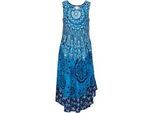 Viskose-Kleid, Druck türkis, 42