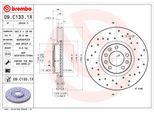 BREMBO Bremsscheibe 09.C133.1X Gelocht/innenbel.Vorne Rechts Links für PEUGEOT 508 I 1.6 VTi Sw THP HDi 2.0 2.2 CITROEN C4 Picasso 120 C5 III 165