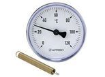 Bimetall-Anlegethermometer - Ø 63 mm - Anzeige 0 bis 120 °C - mit Montagefeder für Rohre von 3/8'' bis 1 1/2