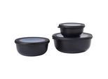 MEPAL Multischüssel-Set CIRQULA 3-teilig flach nordic black