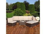 Gartenlounge-Set Sitzgruppe Gartenlounge Sitzgarnitur Set aus Polyrattan in Schwarz