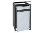 1er Mülltonnenverkleidung MCW-J82, Mülltonnenbox, erweiterbar, Metall 32kg, anthrazit ~ Marmor-Optik hell