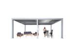 Pergola MCW-L46, Gartenpavillon Lamellen-Pavillon, 11cm-Aluminium-Gestell, Regenrinne sturmfest, 3x6m ~ weiß