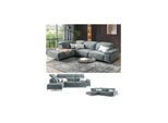 VitaliSpa Ecksofa Loungesofa Boxspringsofa James Grau Relaxfunktion 218x86 cm modern Wohnzimmer Sofa Wohnzimmercouch Loungeecke Polstereckcouch Taschenfederkern USB-Anschluss Fußteil ausfahrbar