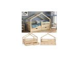VitaliSpa Design Kinderbett 160x80 Babybett Jugendbett 2 Schubladen Lattenrost