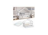 VitaliSpa Design Kinderbett 140x70 Babybett Jugendbett mit Schublade Lattenrost Matratze