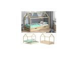 VitaliSpa Kinderbett Hausbett Gästebett Wiki Natur 90x200cm Schublade Lattenrost