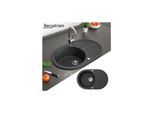 Granit Spüle Küchenspüle Einbauspüle Spülbecken+Drehexcenter+Siphon Schwarz