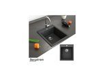 Granit Spüle Küchenspüle Einbauspüle Spülbecken Küche + Siphon Schwarz
