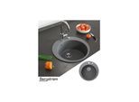 Granit Spüle Küchenspüle Einbauspüle Spülbecken+Drehexcenter+Siphon Grau