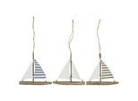IB Laursen Schiff mit Segeln zum Aufhängen Nautico 3er Set, 15 x 1,5 x 14,5 cm