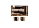Vicco Eckunterschrank Küchenschrank R-Line Solid Eiche Blau Grau 87 cm modern