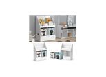 Vicco Kinderregal Bücherregal Wandregal Luigi Weiß 72x96 cm modern Kinderzimmer Regal Spielzeugregal Dekoregal Standregal Aufbewahrungsregal Würfelregal Schublade Ablage Fach freistehend Faltbox