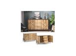 Vicco Sideboard Hatto, Eiche Evoke, 124 x 96,9 cm, mit 2 Türen, Wohnzimmer, Schlafzimmer