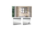 Vicco Badezimmerspiegel Izan Grau 80 x 62 cm mit Regal