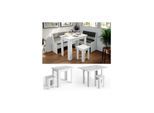 Vicco Eckbankgruppe Küchentisch Roman weiß Esstisch 120x90cm Hocker Essgruppe Esszimmertisch