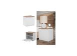 Vicco Nachttisch Betti, 50 x 50 cm, Weiß Sonoma mit 1 Klappe, Schlafzimmer
