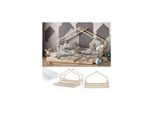 VITALISPA Kinderbett DESIGN Hausbett Gästebett Lattenrost Natur 90x200 Matratze