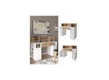 Vicco Schreibtisch Basteltisch XL 126,8 x 100 cm, Weiß Sonoma mit Regale, Schubfach