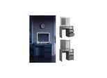 Vicco Schminktisch Sherry Grau Hochglanz 90 x 75 cm LED-Spiegel, Frisiertisch