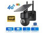 Camera de Surveillance Solaire Exterie PTZ 3MP 4G Sim-carte Audio Bidirectionnel Protection CCTV Noir