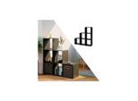 VICCO Treppenregal 6 Fächer Schwarz- Raumteiler Stufenregal Bücherregal Büroregal Standregal