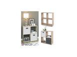 VICCO Raumteiler TETRA 4 Fächer Eiche Sonoma Bücherregal Würfelregal Standregal