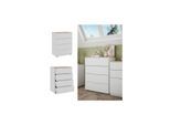 Vicco Sideboard Betti Weiß Sonoma 80 x 102 cm 4 Schubladen