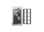 Vicco Raumteiler Standregal Bücherregal 8 Fächer Scutum Grau Hochregal CD-Regal