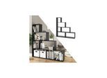 Vicco Treppenregal ASYM Raumteiler schwarz Bücherregal Standregal Aktenregal Hochregal Aufbewahrung Regal