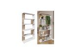 Vicco Raumteiler Bücherregal Standregal Büroregal Regal 5 Fächer Weiß Sonoma