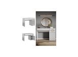 Vicco Schminktisch Adela Weiß Hochglanz, 115 x 76,4 cm, Frisiertisch, Schubladen