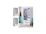 Vicco Kleiderschrank Elmo 100 x 200 cm, Weiß, offen, Garderobe, Schubfächer, Schlafzimmer