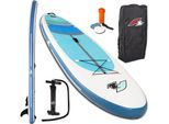 Inflatable SUP-Board F2 "F2 Cross 10,5" Wassersportboards Gr. 10,5 (320 x 83 x 15 cm) 320 cm, blau (blau, weiß) Stand Up Paddle