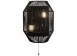 Wicker 2 Light Wandleuchte, Black Wicker - Searchlight