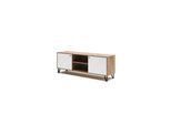 Vicco TV-Lowboard Nizza, Artisan-Weiß, 150 x 55,2 cm, Fernsehtisch mit 2 Türen