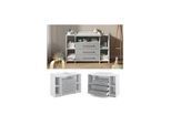 Vicco Wickelkommode Oskar XL 143 x 100 cm, Weiß Grau, Wickelauflage, Wickeltisch