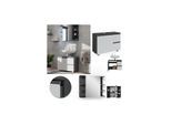 Vicco Badmöbelset J-shape Anthrazit Weiß modern Badezimmer Schrank Badschrank Waschtischunterschrank Spiegelschrank Schranktür Schrankschublade Aufbewahrung