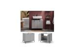 Vicco Waschtischunterschrank Eliza 70 x 63 cm, Grau, Badschrank, 2 Türen