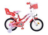 Volare Lovely Kinderfahrrad - Mädchen - 14 Zoll - Rot Weiß - 2 Handbremsen