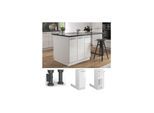 Vicco Regalinselunterschrank Küchenschrank Küchenmöbel Fame-Line Weiß 30 cm modern Hochglanz Küche Einbauküche Kücheninsel Drehtür Einlegeboden Blende Küchenunterschrank Küchenzeile