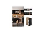 Vicco Küchenzeile R-Line Solid Eiche Schwarz 240 cm modern Küchenschränke Küchenmöbel