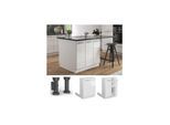 Vicco Regalinselunterschrank Küchenschrank Küchenmöbel Fame-Line Weiß 60 cm modern Hochglanz Küche Einbauküche Kücheninsel Drehtür Einlegeboden Blende Küchenunterschrank Küchenzeile