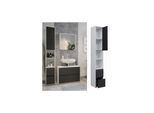 Vicco Hochschrank Maltin Weiß Anthrazit 30 x 189 cm Badezimmer