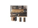 Vicco Hängeschrank Küchenschrank Küchenmöbel Fame-Line Eiche Anthrazit-Gold Landhaus 30 cm Küche Einbauküche Hängeschrank Drehtür Einlegeboden Küchenzeile